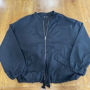 Zara Black Windbreaker Bomber Jacket